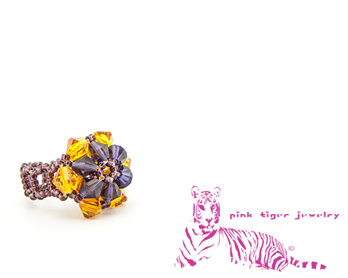 Orange and Purple Reversible Snowflake Ring